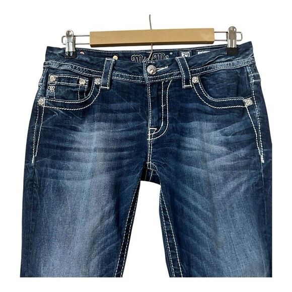 Miss Me Signature Skinny Jeans Size 29 Flap Pocket Embellished Embroidered Denim - Picture 3 of 6